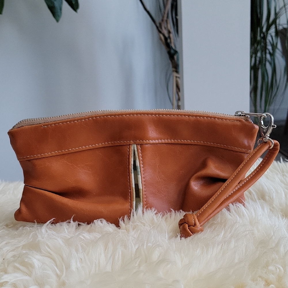 Tan Leather Clutch - One Of A Kind
